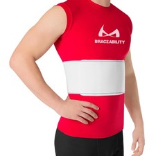 BraceAbility Rib Injury Binder Belt - Universal Brace Male, White