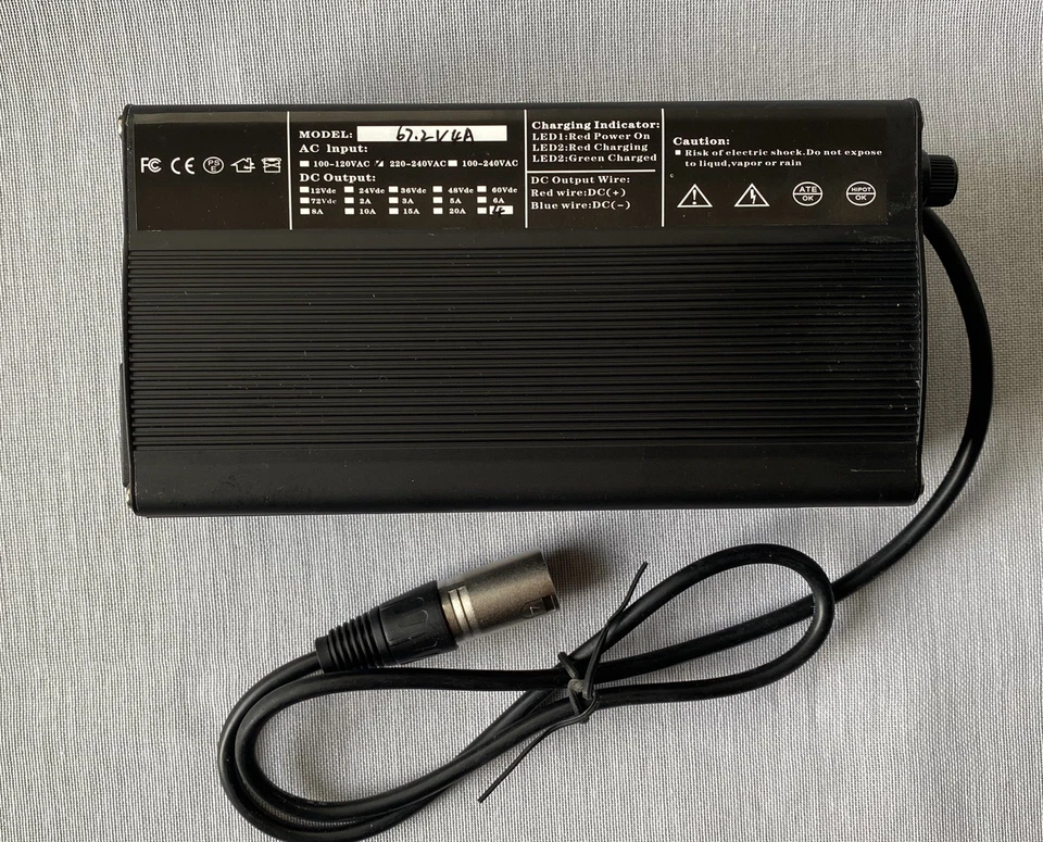 Battery Charger 16S 67.2V 4A XLR 3Pin for 60V Lithium-Ion Batteries Scooter E-Bike  - Image 4 of 4