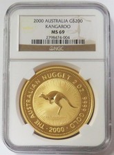 2000 GOLD 2023 MINTED AUSTRALIA $200 KANGAROO (2oz) COIN NGC MINT STATE 69 5475.00 per troy oz