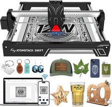 Atomstack Swift 12W Laser Engraver DIY Cutter Engraving Machine 300x300mm,UKplug