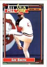 Lee Smith 1992 Topps #396 St. Louis Cardinals FREE SHIPPING AutographDen