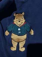 Disney Winnie the Pooh Navy Coverall 24M Embroidered Long Sleeve One-Piece