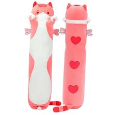 Kids Body Pillow Pink Long Cat Plush 20" Extra 19.6in/50cm Pink Cat 2025