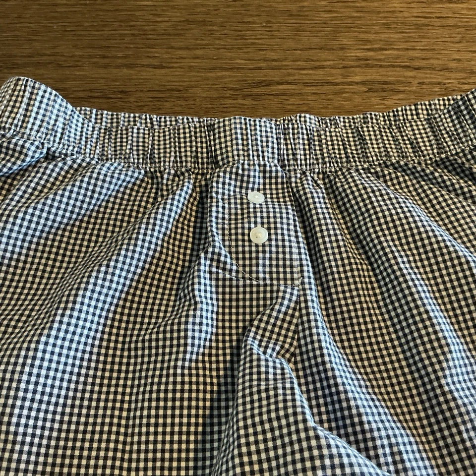 Shorts de dormir xadrez azul algodão John Galt - Imagem 3 de 4