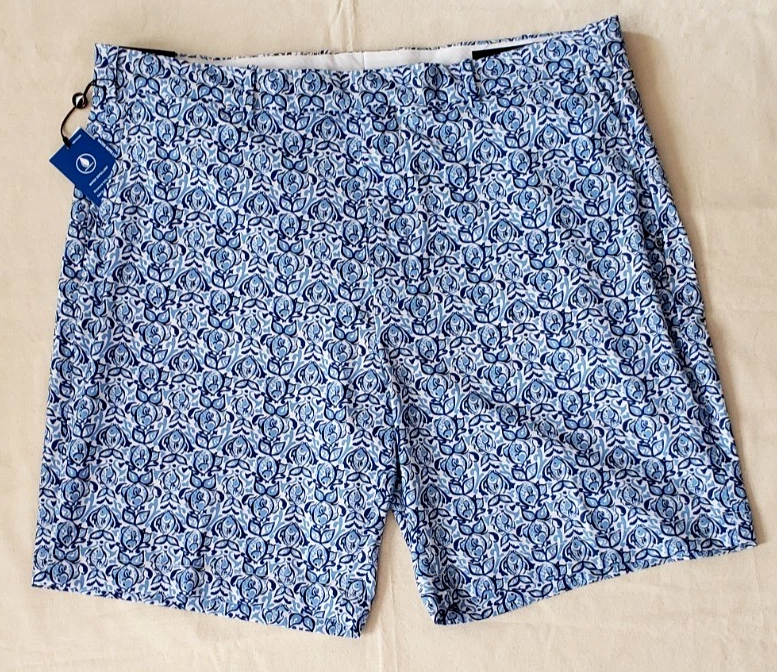 RLX Ralph Lauren Men's 40 Golf Shorts Blue Fish Tailored Fit Performance Stretch