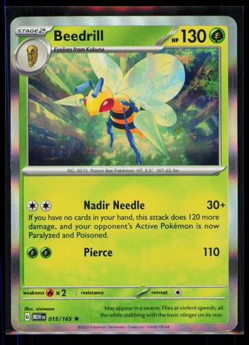 Pokemon 151 Beedrill 015/165 Rare Holo NM
