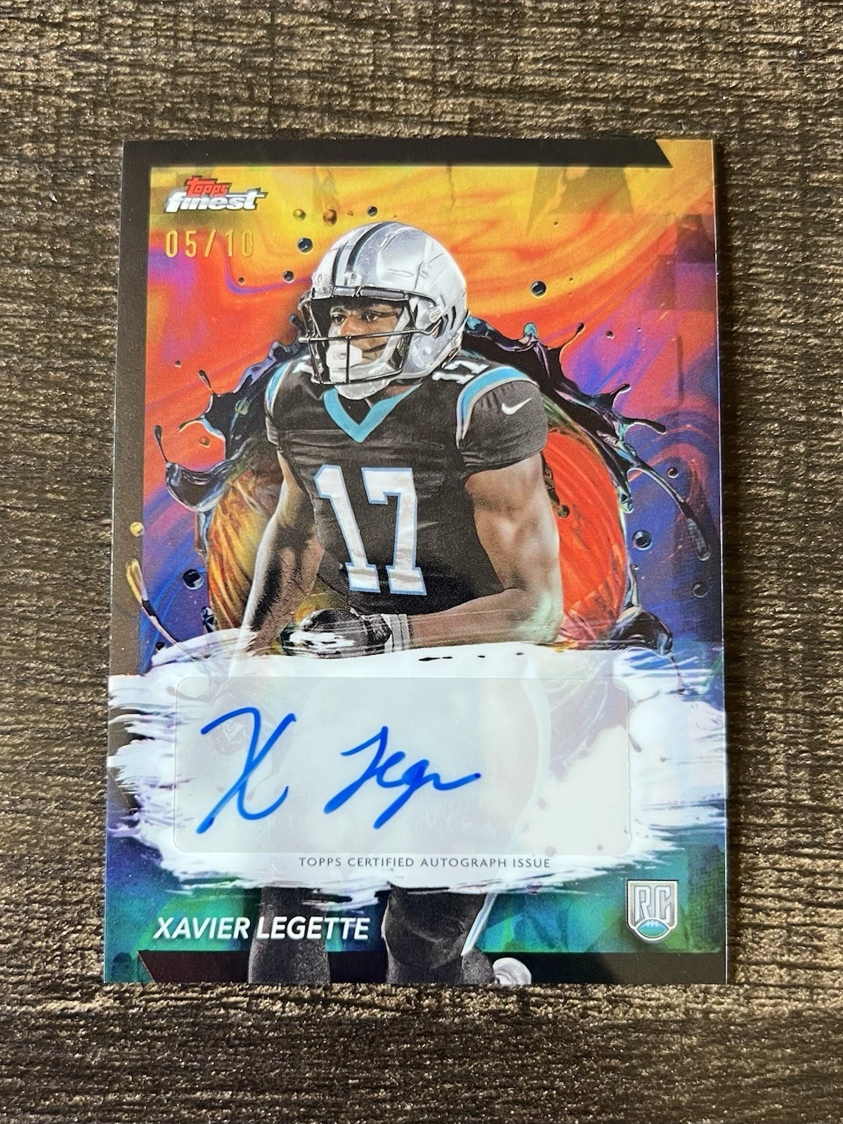 Xavier Legette Topps Finest Rookie Finest Autographs #RFAXL Oil Spill Geometric