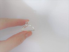 Tiny small silver tone rounded metal hair claw clip