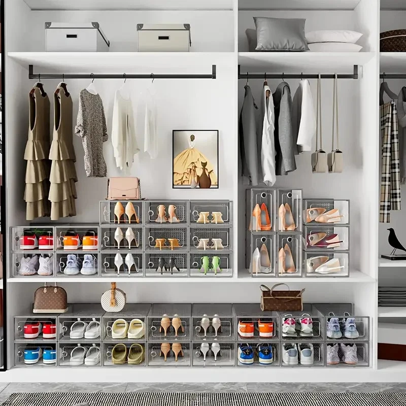 24 pcs Large Shoe Storage Organizer, Stackable, Foldable Shoe Boxes, - Image 4 of 4