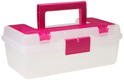 Kunststoff Tool Box organizer13inch X 19,1 cm x 12,7 cm klar W/Magenta