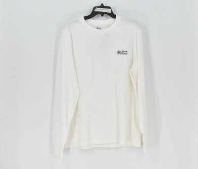 Men's Alpine Design Long Sleeve Logo T-Shirt In White Marble Size Large