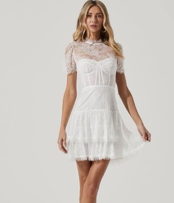 white christmas dresses Lace Bustier Mini Dress main image 0