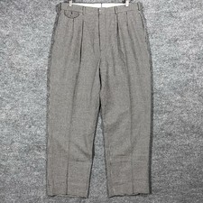 VINTAGE 80s 90s Polo Ralph Lauren Trousers Pants 35x31 Tweed Houndstooth Wool