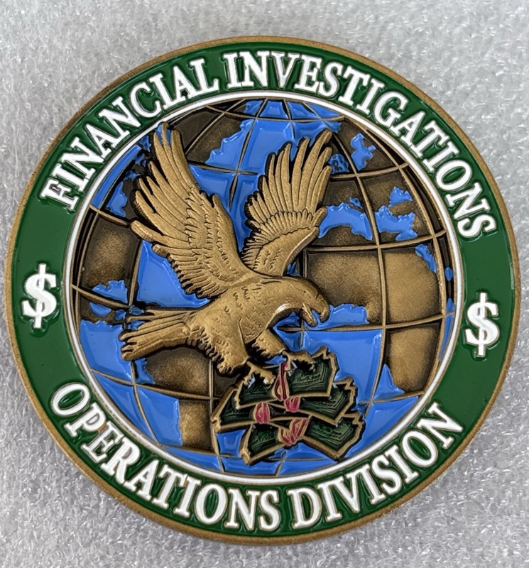 DEA Headquarters Operations Division Financial Investigations Drug Police Coin