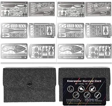 PSKOOK 12 Pcs Survival Multitool Card Emergency Camping Tool EDC Kit in Your Wal