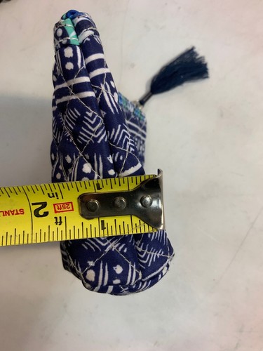 Modella Blue Geometric Pattern Travel Makeup Bag 7"x 5"x1.5" RecycledFashionShop - Picture 11 of 11