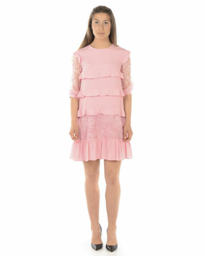 Robe Cocktail Rose Sans Manches Taille 38 - Neuve Sans étiquette, Longueur Genou, Polyester