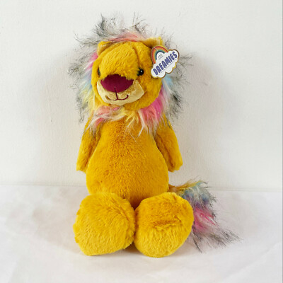 A163 FAO Schwarz Dreamies Rainbow Lion Cat Plush 16'' Stuffed Toy Lovey