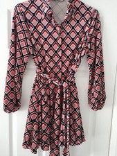 Zara Geo Velvet Shirt Dress M