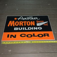 NOS Vintage Morton Buildings In Color - Square Post - Cardboard Sign 14”x22”