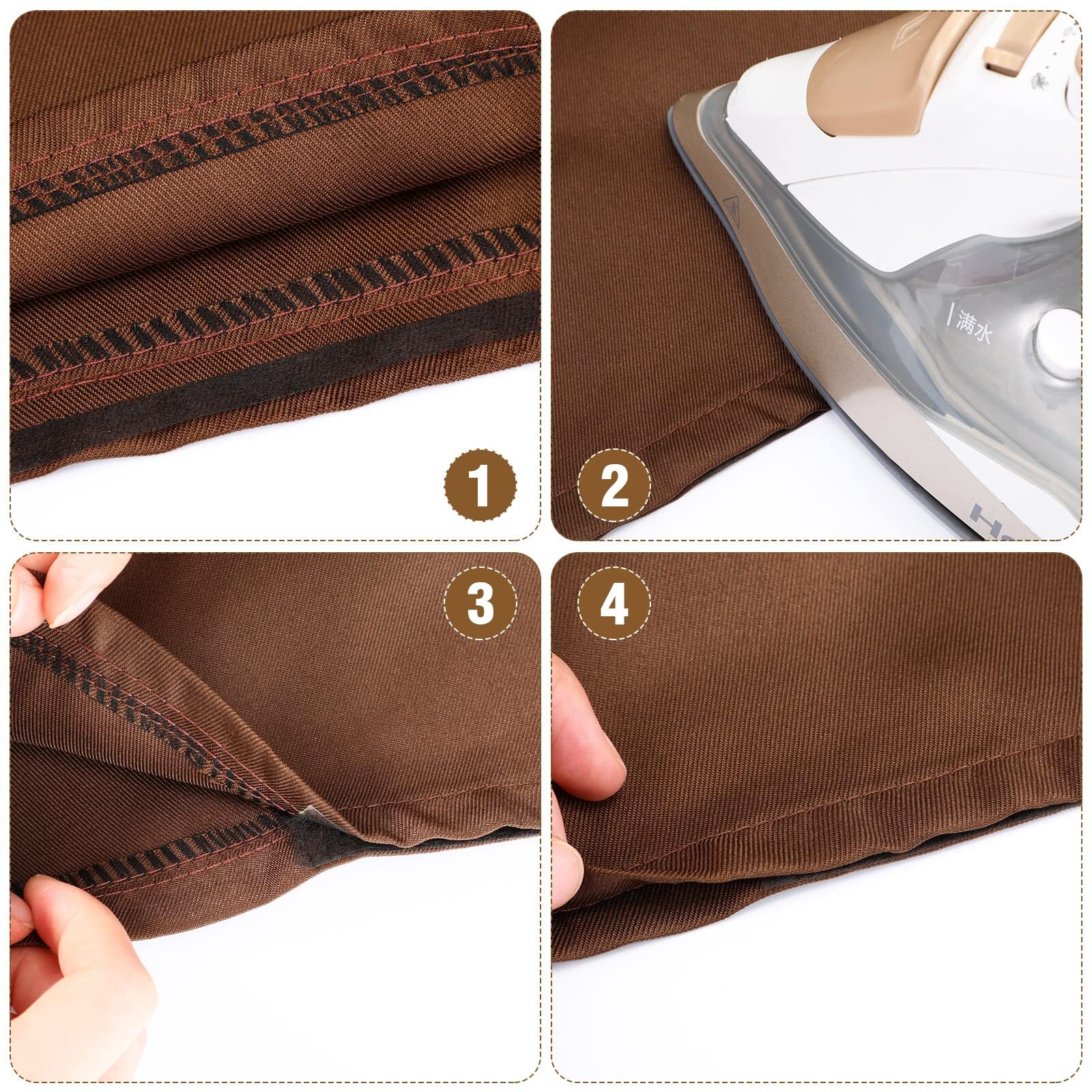 2 Rolls Iron On Hemming Tape No Sew Fusing Hem Tape for Hemming Curtain Clothes