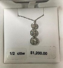 Diamond Necklace 1/2 ct Brand New In Box