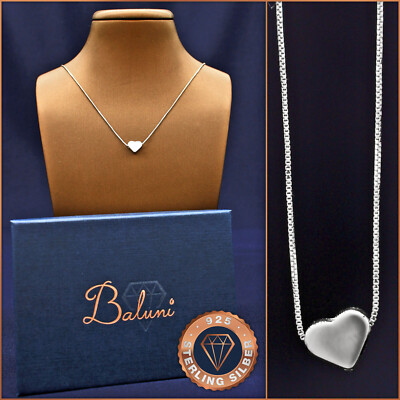 Heart Pendant Necklace, 925 Sterling Silver in Pouch, Mothers Day Gift