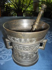 Alter Messing M&ouml;rser Pistill/ St&ouml;&szlig;el "Richard Startyn 1623" 1,35kg &Oslash;13cm H12cm