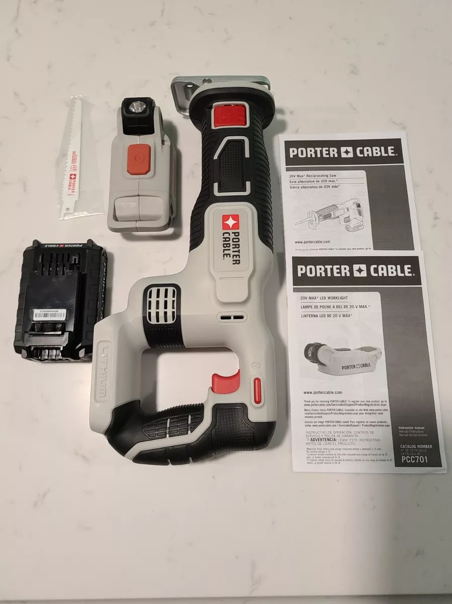 Porter Cable Reciprocating Saw Bonus LED Worklight 1 Battery Included