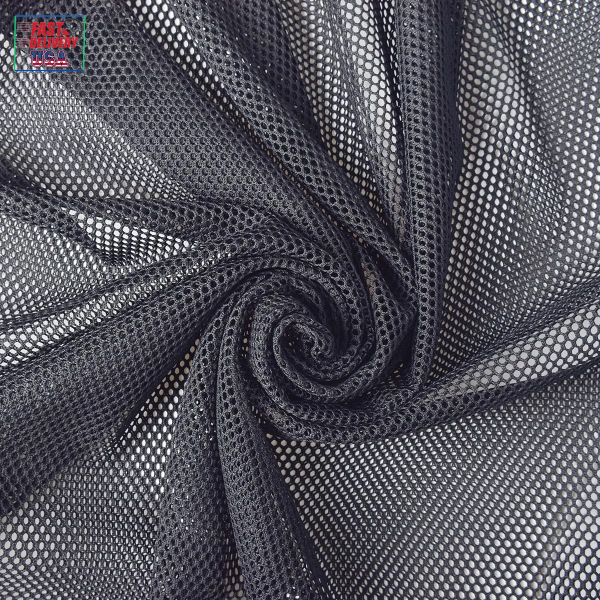 40X59 INCH Black Mesh Fabric, Nylon Netting Fabric for Sewing, Backpack Pocket,