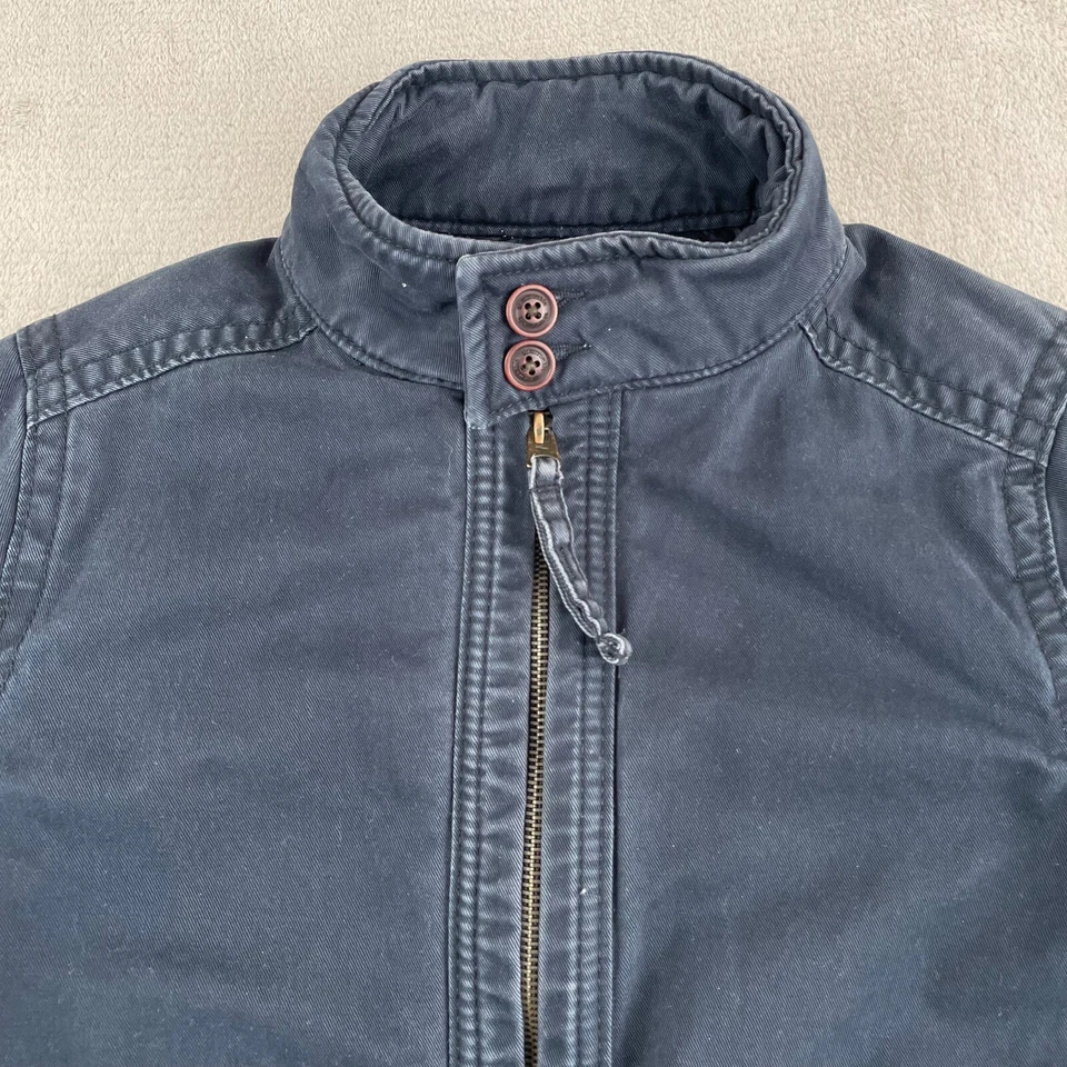 Chaqueta Abercrombie Fitch Niños XL Azul Acolchada Forrada Parche Logo Cuello Moto Foto 3 de 4
