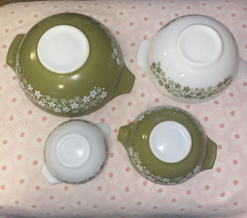 Pryex Set 4 Nesting Mixing Bowls Spring Blossom Cinderella 441 442 443 444 VTG