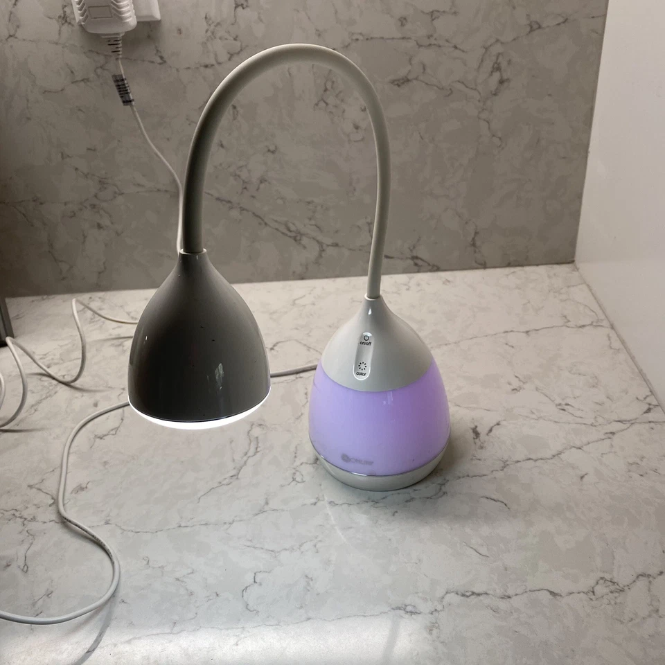 Ottlite White 120V 60Hz USB Port Mood LED Color Changing Base Desk Lamp - Image 4 of 4