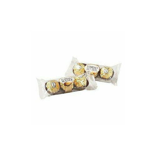 Ferrero Rocher Hazelnut Chocolates Gold Foil Wrap Gluten Free 3 ct Case