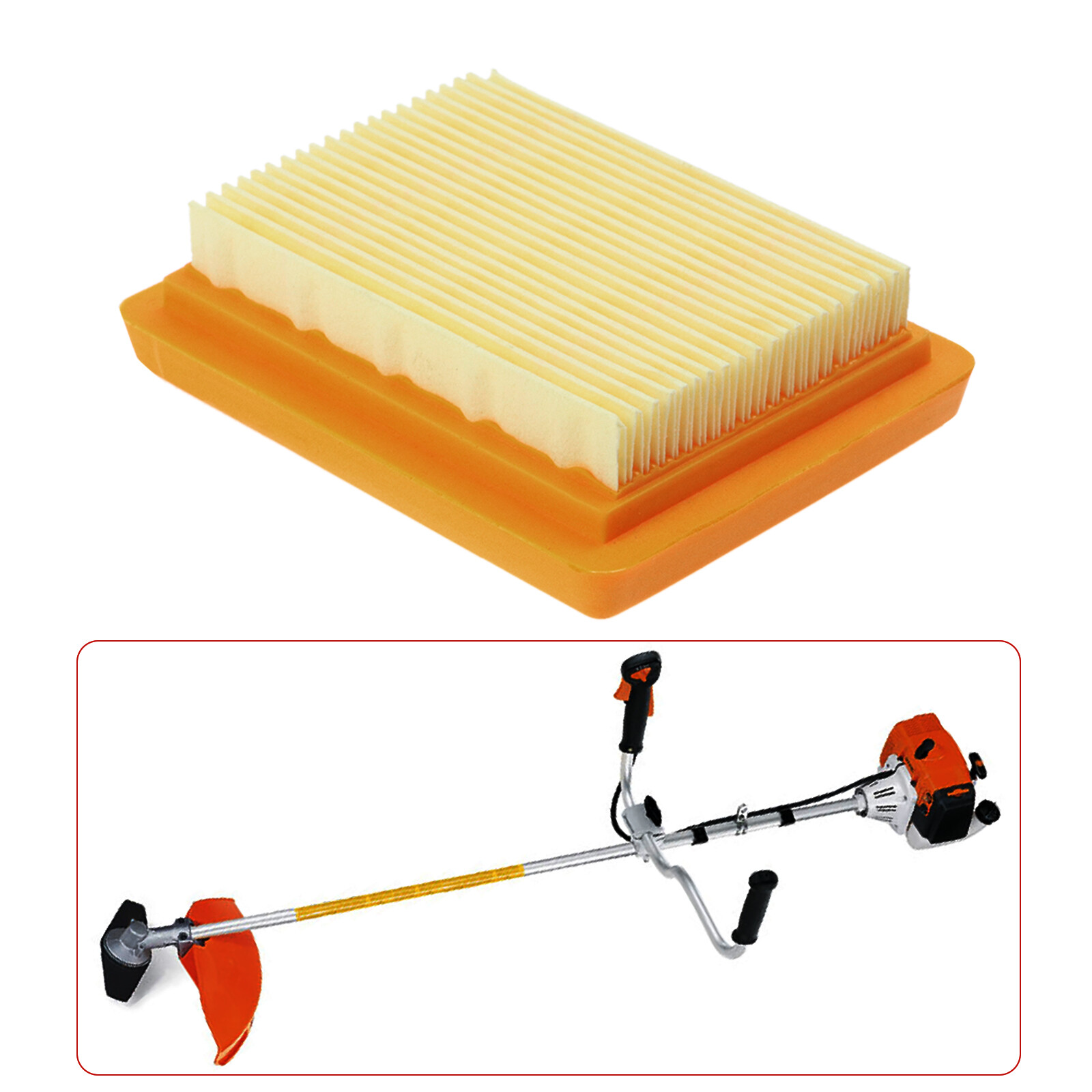Ersatz Luftfilter Für Stihl Gartengeräte – Kompatibel Mit KM130R, SP90, FS120, MM55 Uvm., Orange, 8,8x7,1x2,5 Cm