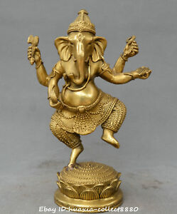 Chinese fengshui old Bronze Elephant god Ganesha god of wealth Mammon statue
