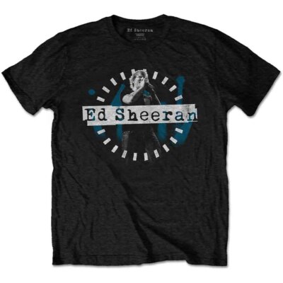 Offiziell lizenziertes Ed Sheeran Dashed Stage Photo schwarzes Herren-T-Shirt Tee Shirt