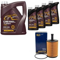 MotoröL Set Mannol Energy Combi LL 5W-30 9 Liter + ÖLfilter FüR VW Touareg 2.5