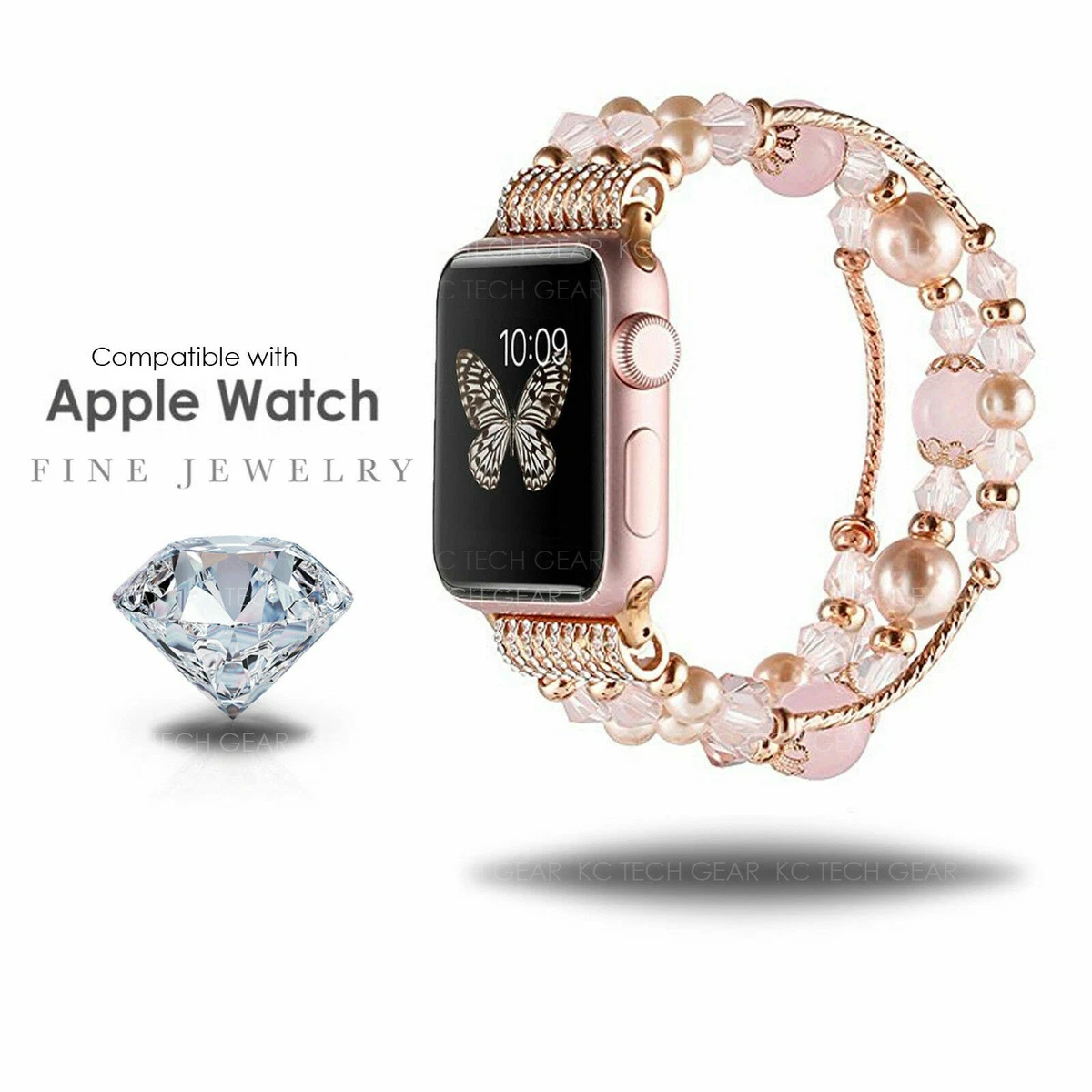 Apple Watch Series 7 6 5 4 3 2 1 SE Women Jewelry Band Beads Strap Bracelet