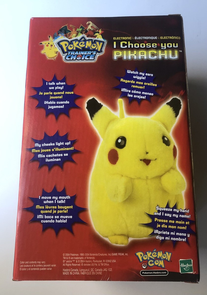 Pokemon Pikachu I Choose You Pikachu Light Up Talking Plush HASBRO
