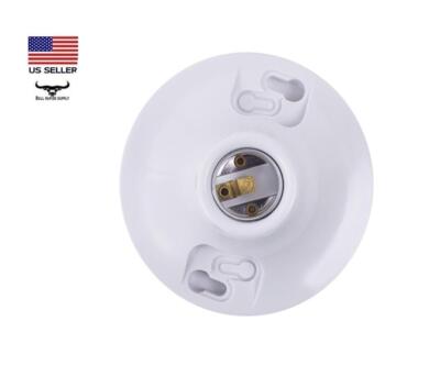 Maxxima Keyless Lamp Holder – E26 Medium Base Socket, One-Piece Plastic, 660W, Twist-Lock Mount, UL Listed – 2-Pack