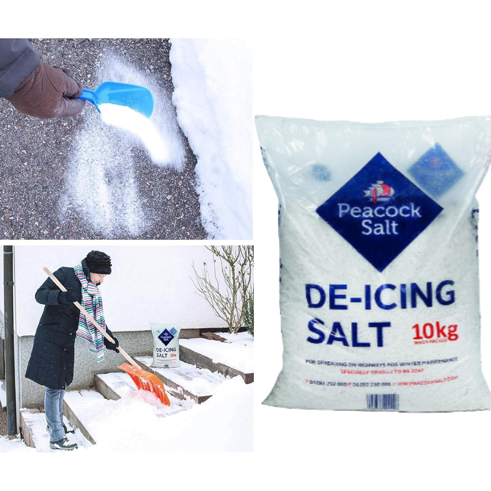 DeIcing Salt Snow&Ice Clear Driveways Road Path White Gritting 2x 10kg