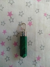 Pendente in finta malachite faux crystal pendant stone fake malachite hex point