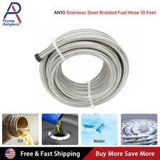 10 Feet AN10 Stainless Steel Braided Hose CPE Line 10AN For Fuel Oil Gas Air