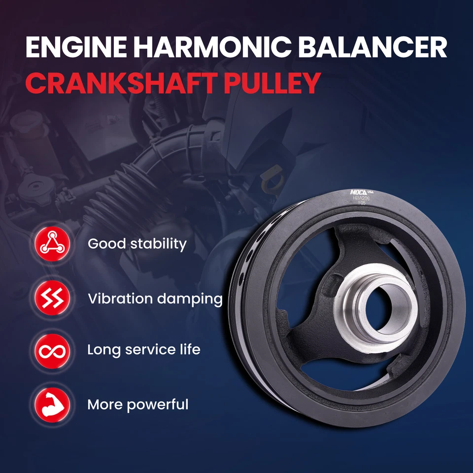 Harmonic Balancer Belt Component Kit for 07-08Cadillac Escalade GMC Sierra Yukon - Image 2 of 4