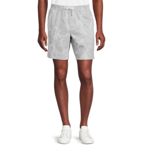 Pantalones Cortos George Hombres Sobre la Rodilla XXL 44-46 Hawain Floral Gris Blanco Bolsillos - Imagen 6 de 8