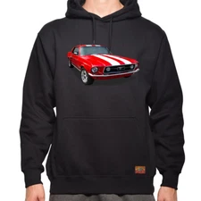 1960s Mustang GT The Legend Classic Car- Men's/Unisex Hoodie Made in USA