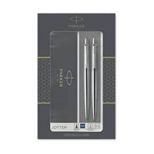 Parker Jotter Ballpoint Pen And Mechanical Pencil Set 2pk High Shine Chrome Trim