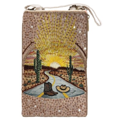 BAMBOO TRADING HAND BEADED DESERT VIBES COWBOY BOOTS HAT CLUB BAG CELLPHONE