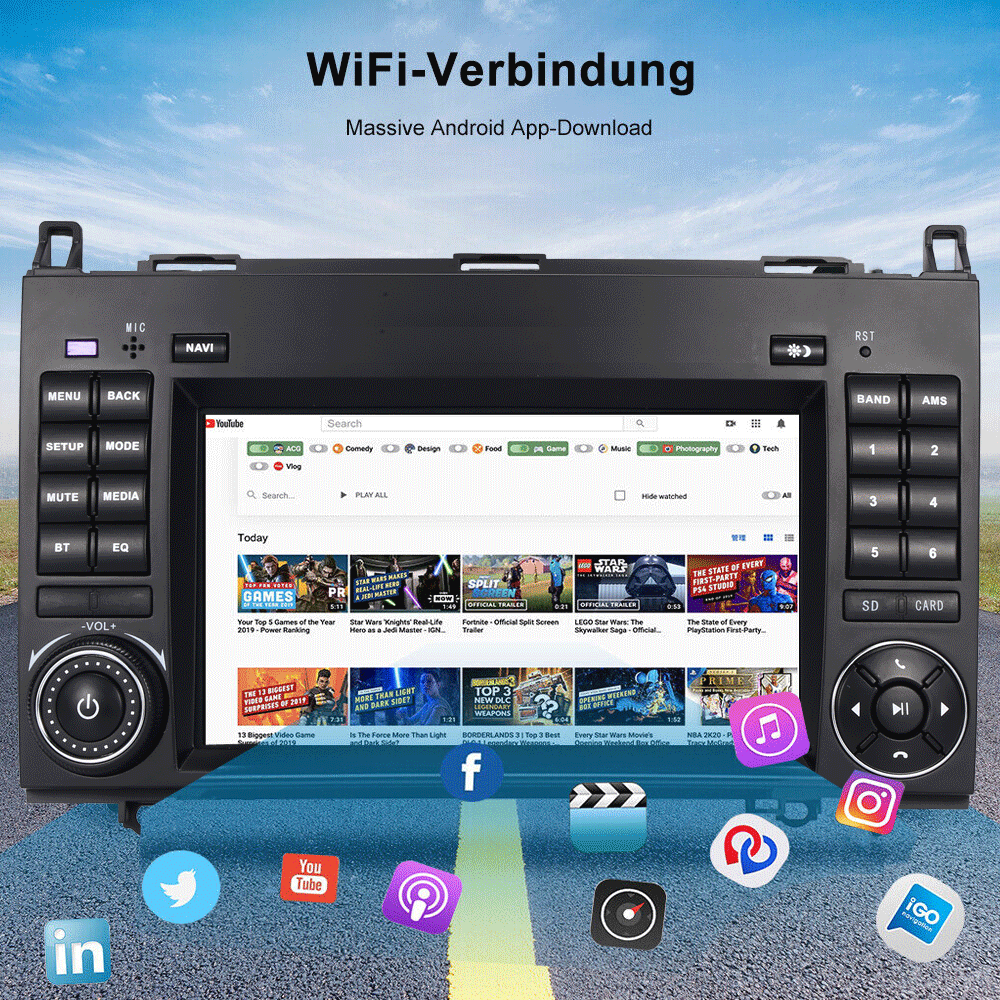 2+32G Autoradio Pour Ercedes Benz Classe A/B/V Class Vito Viano Sprinter 2500 3000 W169 B200